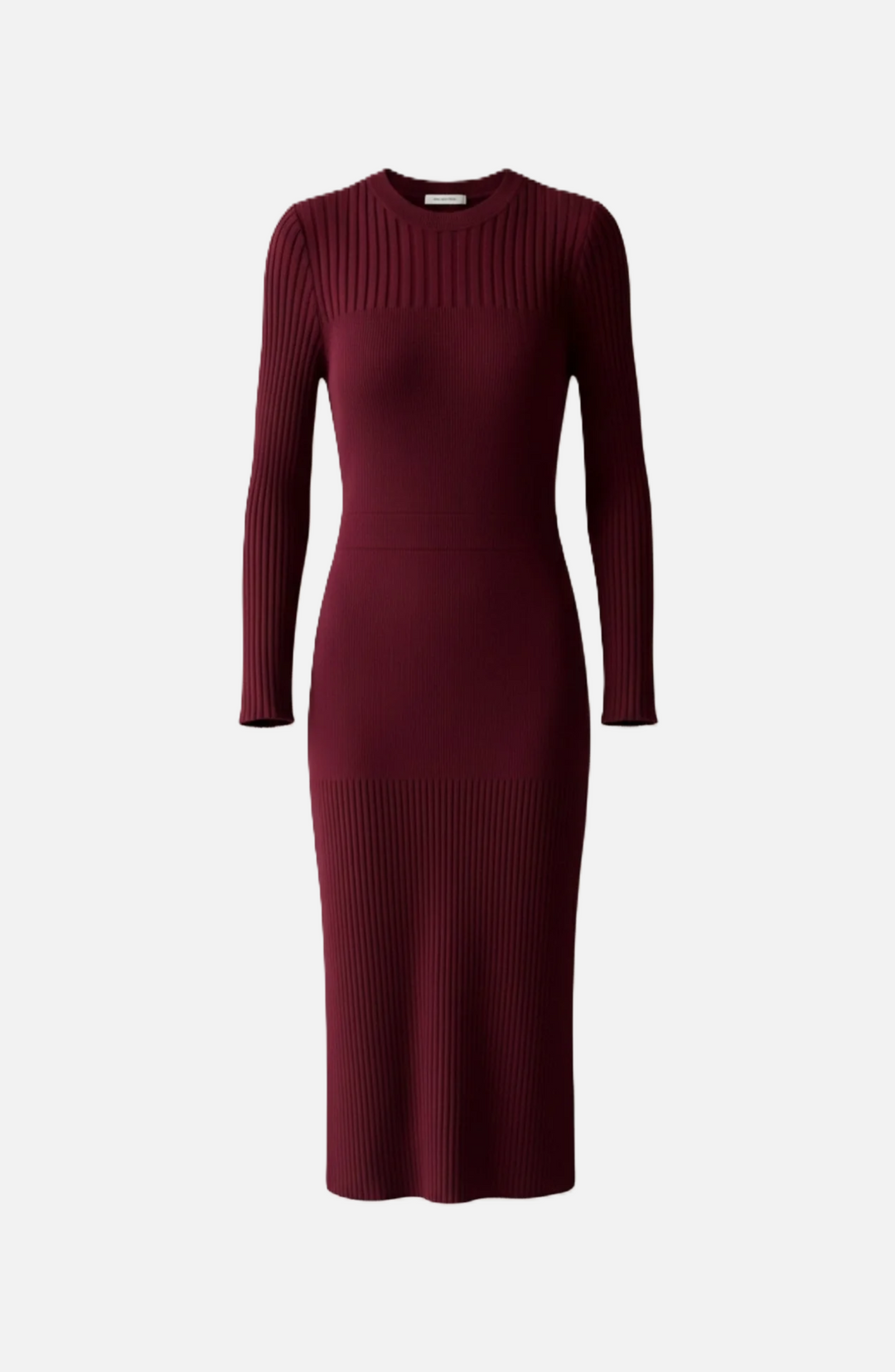 Womens Bodycon Midi Dress Ribbed Knit Long Sleeve Crew Neck