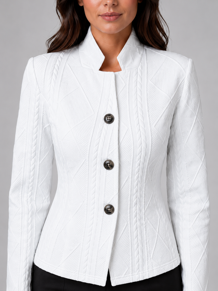 Women's Tailored Textured Structured Fit Blazer Jacket