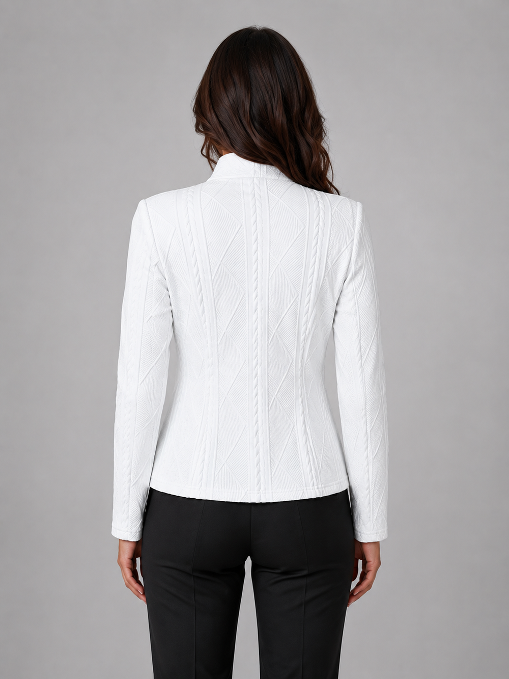 Women's Tailored Textured Structured Fit Blazer Jacket
