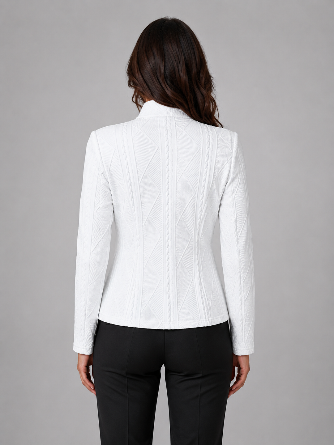 Women's Tailored Textured Structured Fit Blazer Jacket
