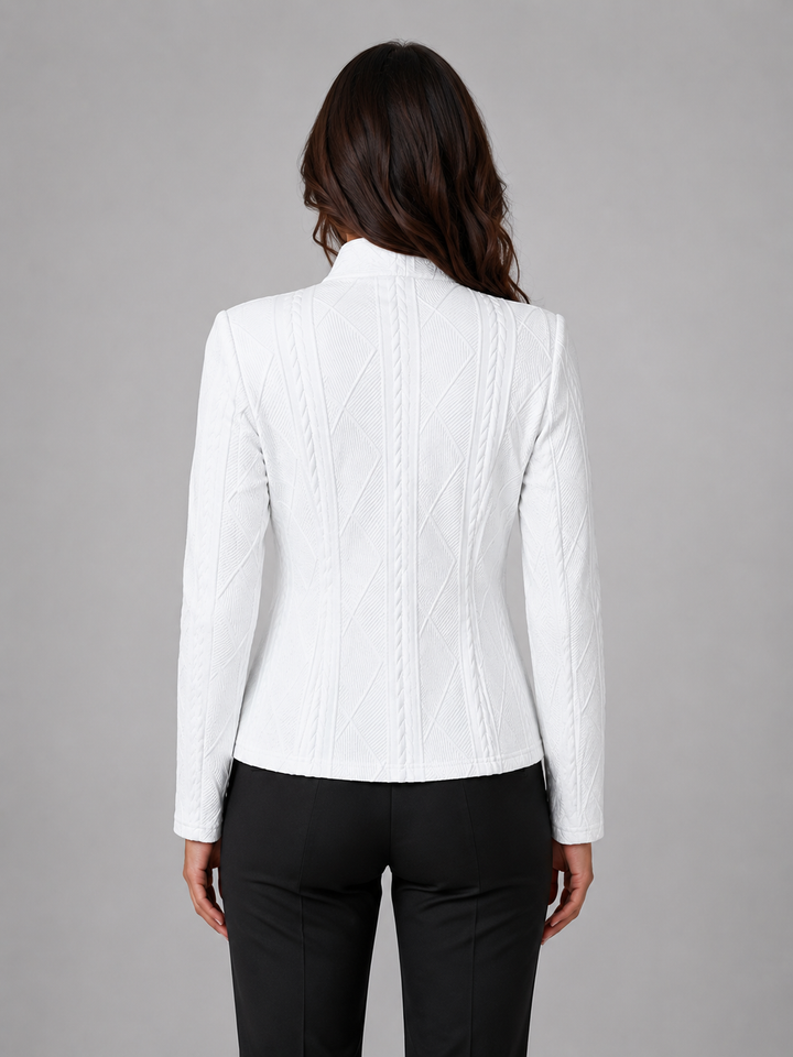 Women's Tailored Textured Structured Fit Blazer Jacket