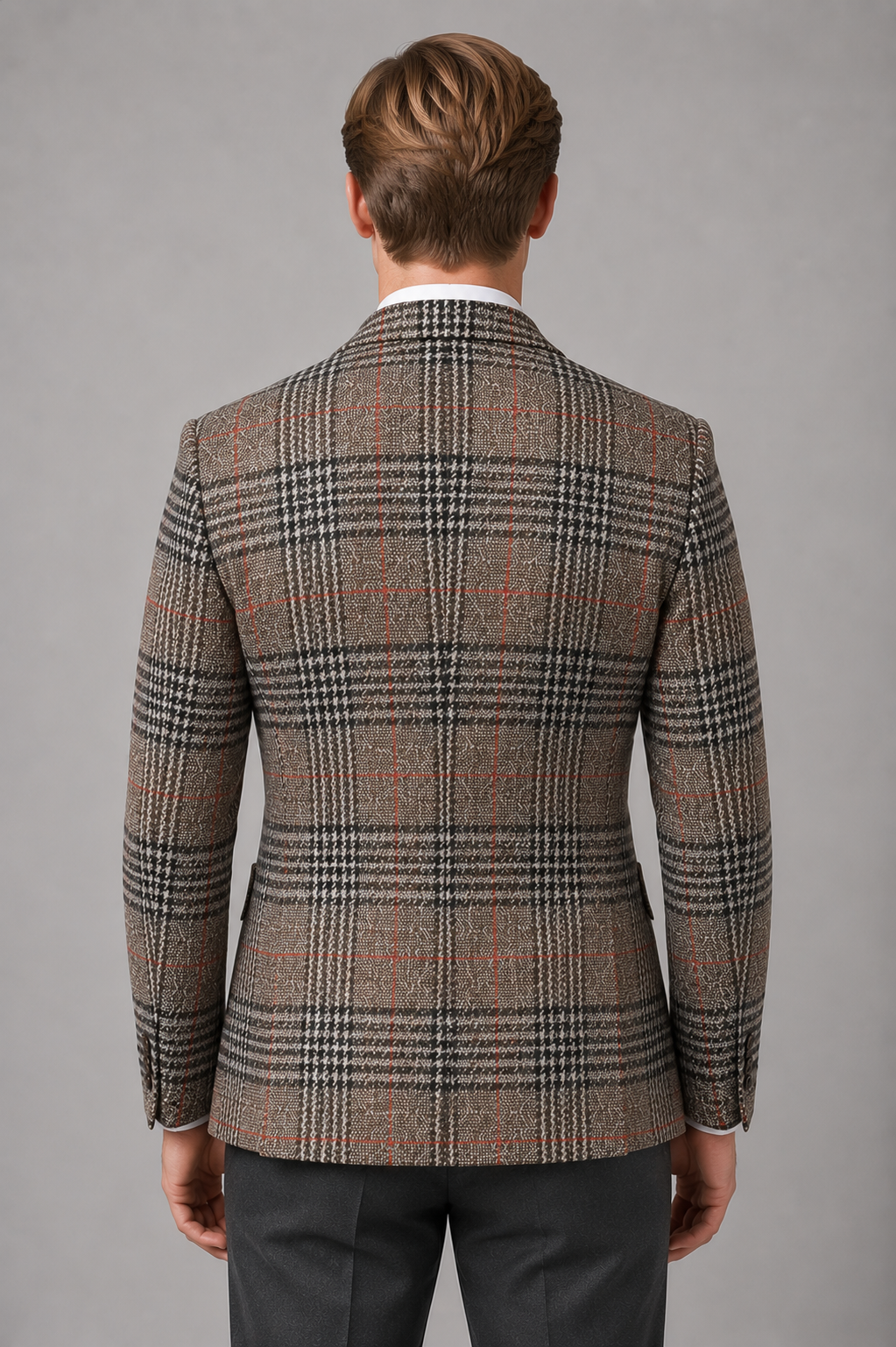 Men's Tailored Tweed Smart Casual Blazer Jacket