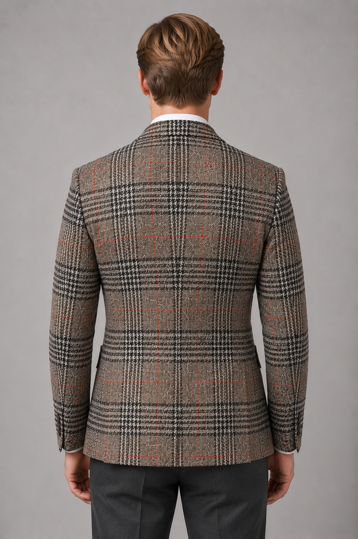 Men's Tailored Tweed Smart Casual Blazer Jacket