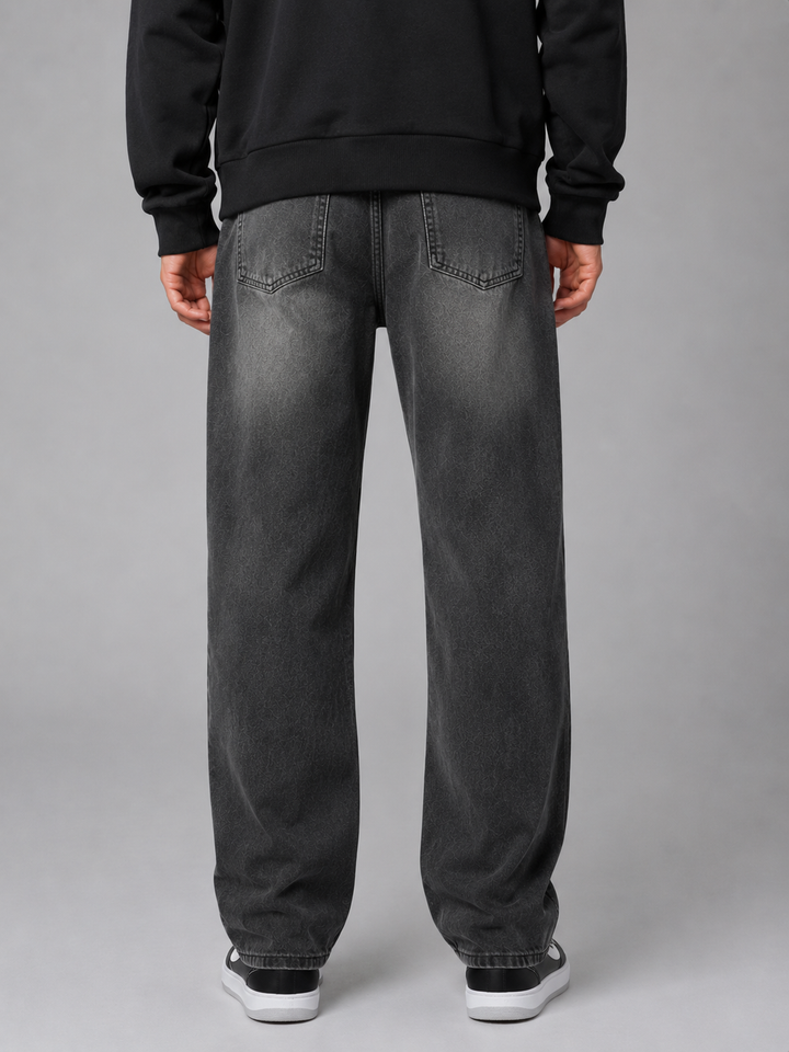 Men's Casual Vintage Washed Denim Straight Leg Jeans