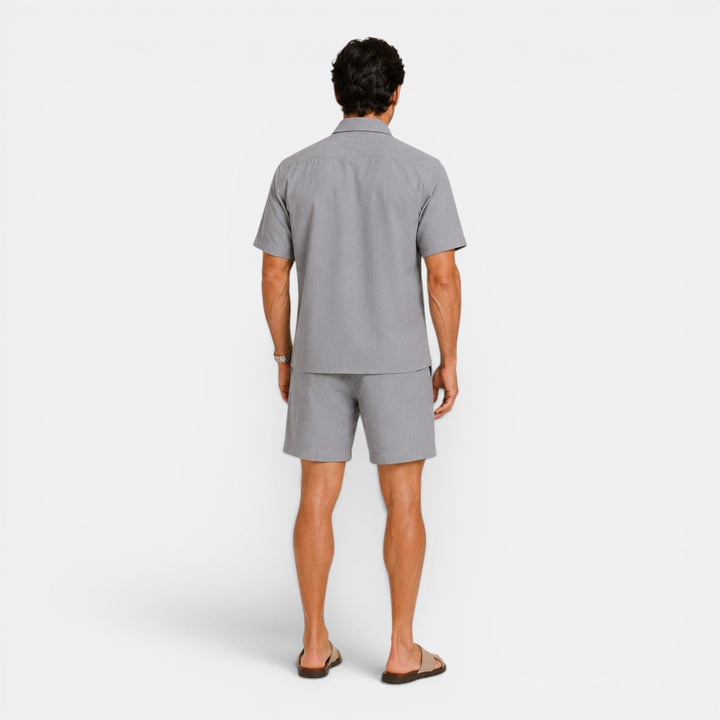 Men's Casual Linen Blend Shirt and Shorts Set