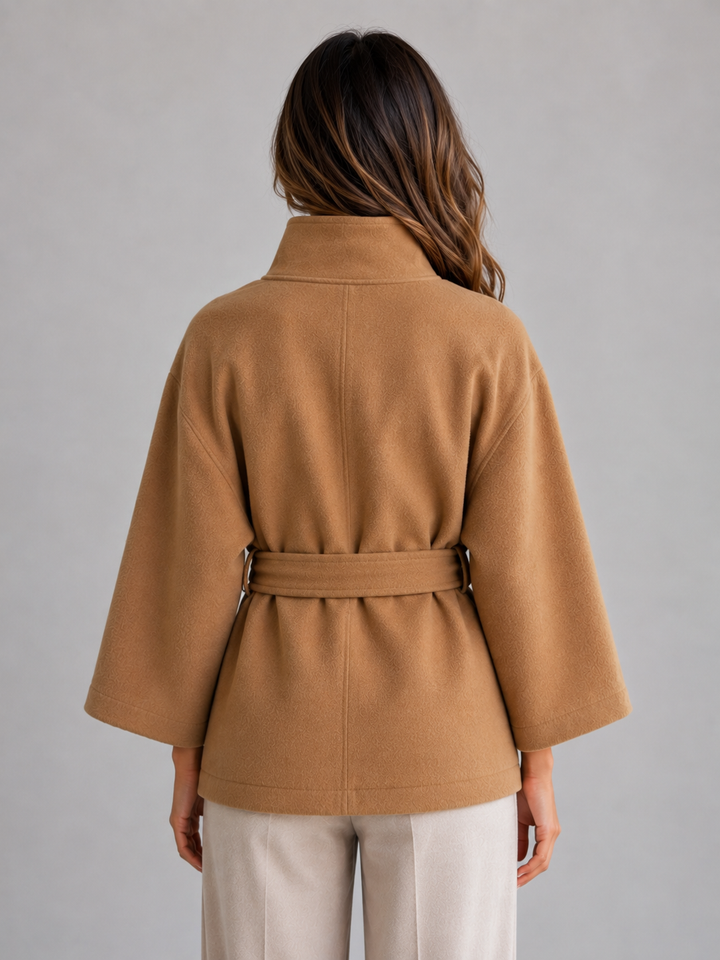 Women's Classic Wool Blend Belted Cape Jacket