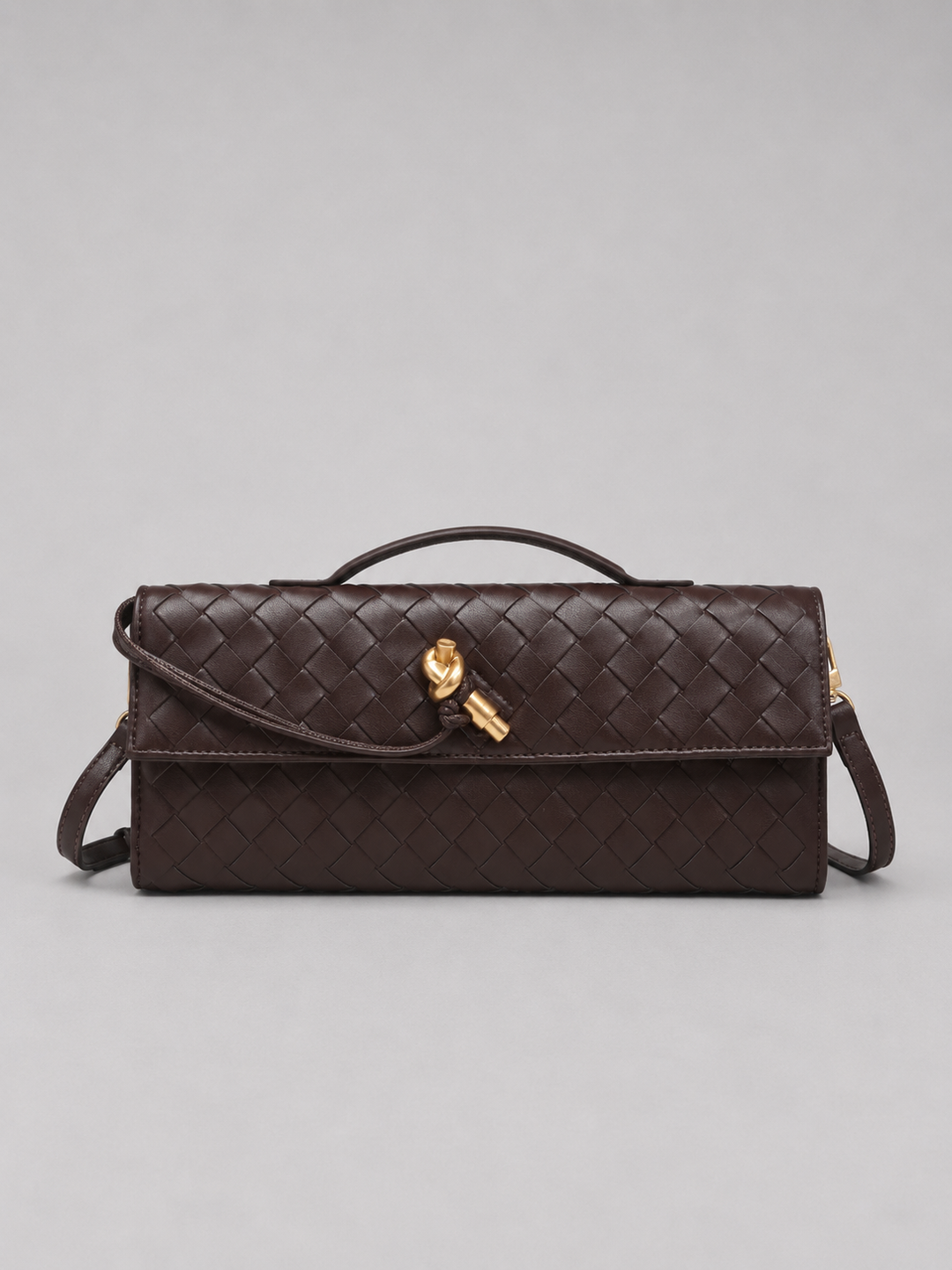 Women's Elegant Woven Leather Clutch Bag