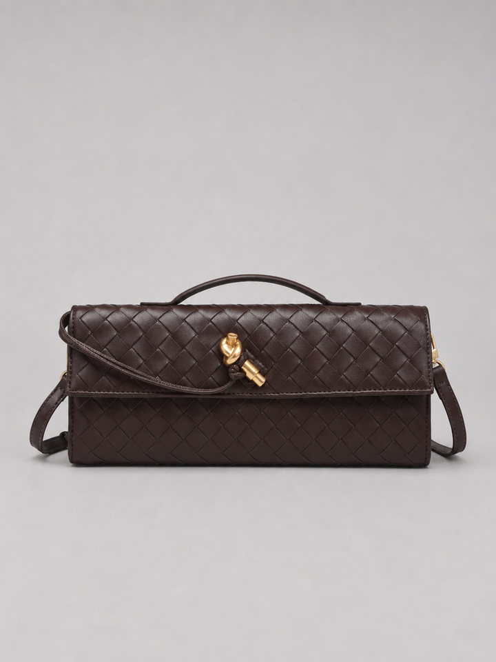 Women's Elegant Woven Leather Clutch Bag