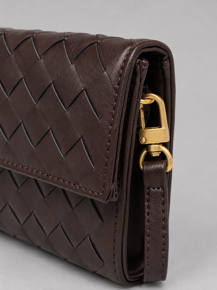 Women's Elegant Woven Leather Clutch Bag