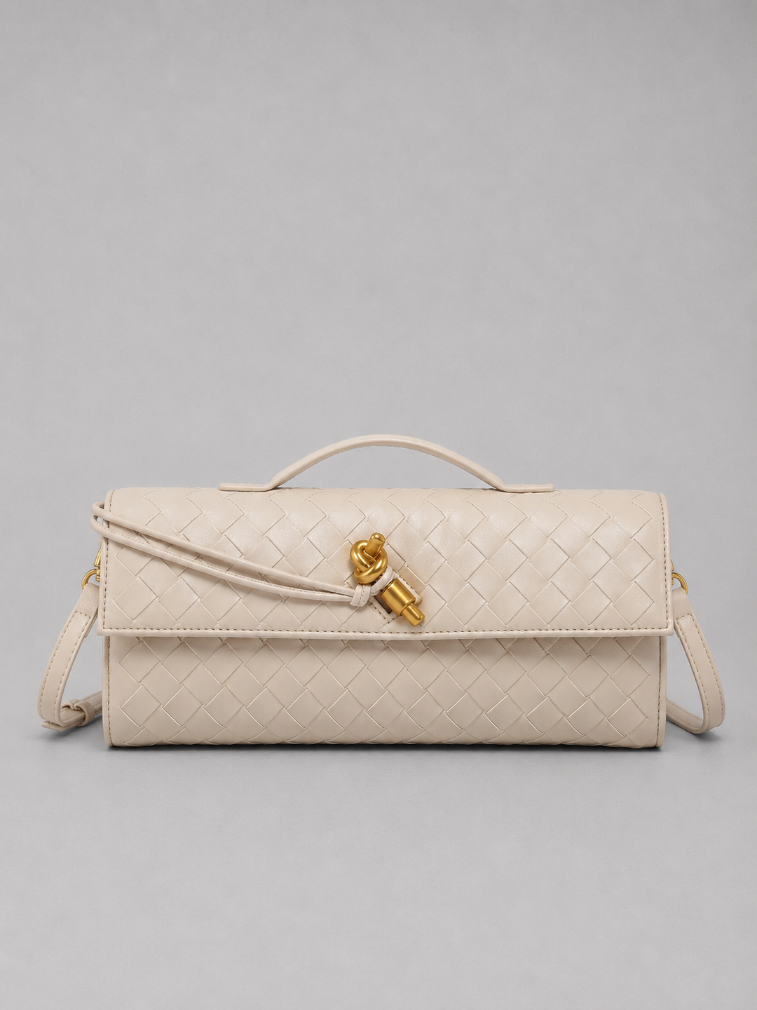 Women's Elegant Woven Leather Clutch Bag