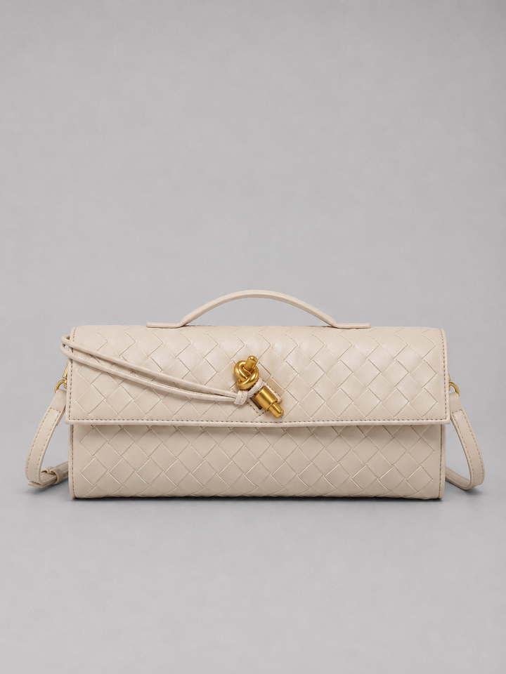 Women's Elegant Woven Leather Clutch Bag