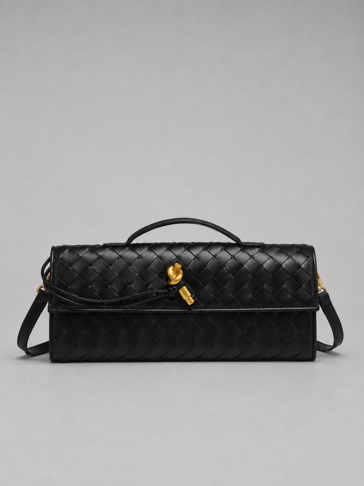 Women's Elegant Woven Leather Clutch Bag