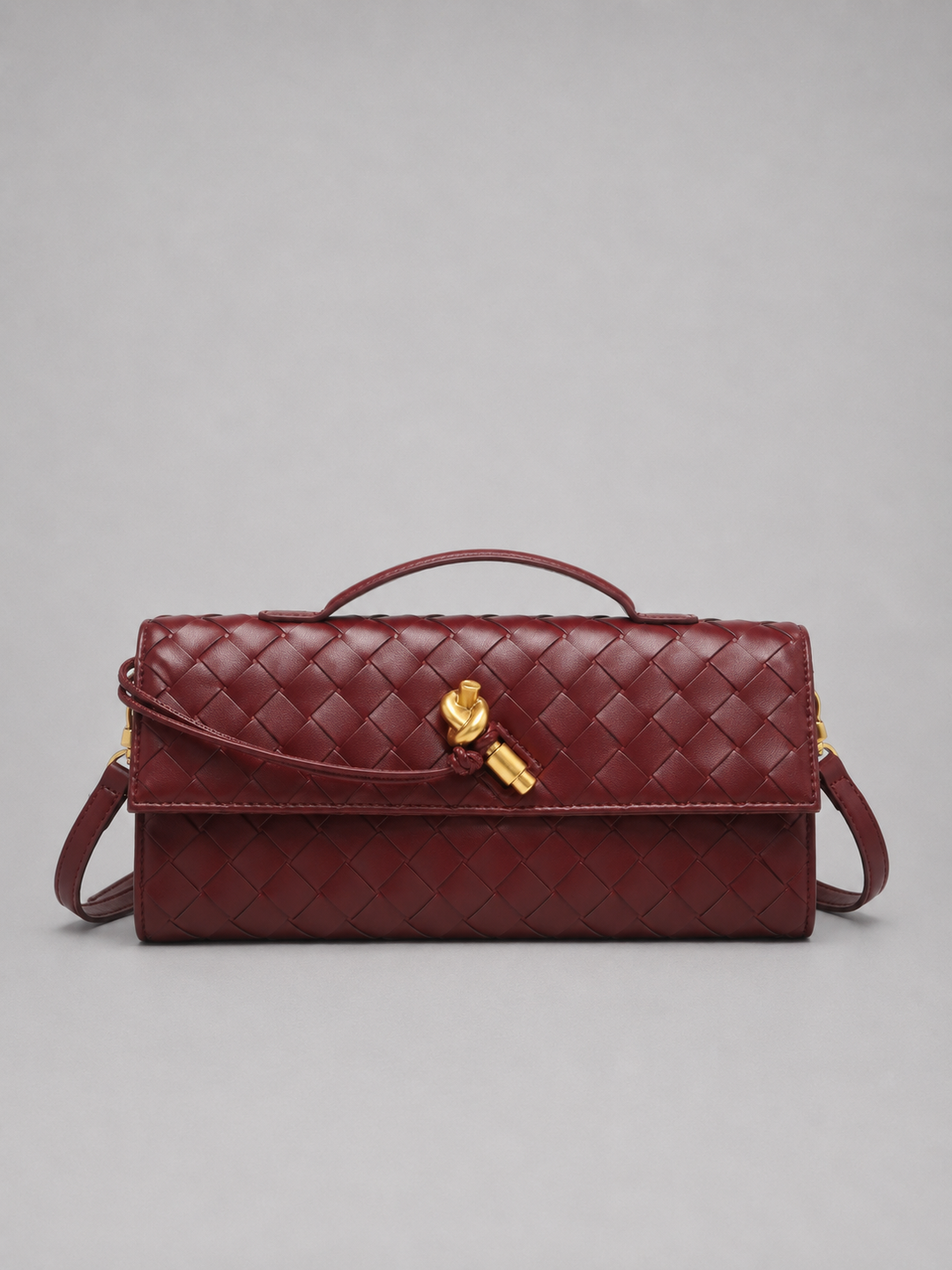 Women's Elegant Woven Leather Clutch Bag