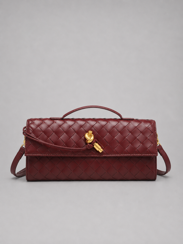 Women's Elegant Woven Leather Clutch Bag