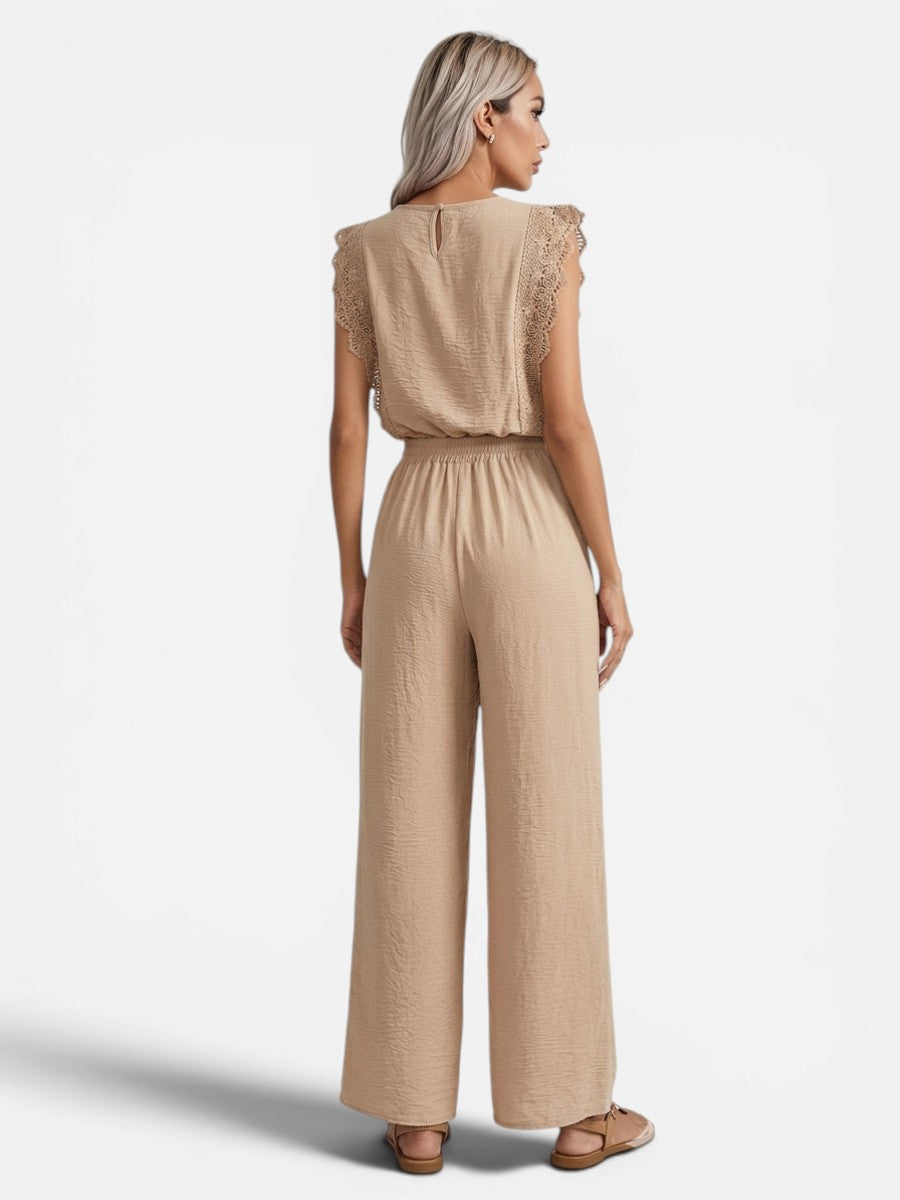 Women's Casual Relaxed Top and Wide Leg Trousers Set