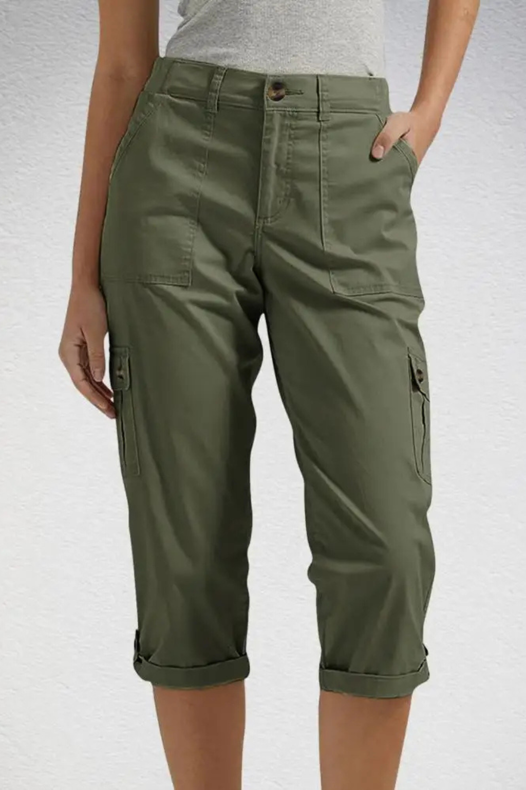Siopie Women's Relaxed Cargo Cropped Trousers