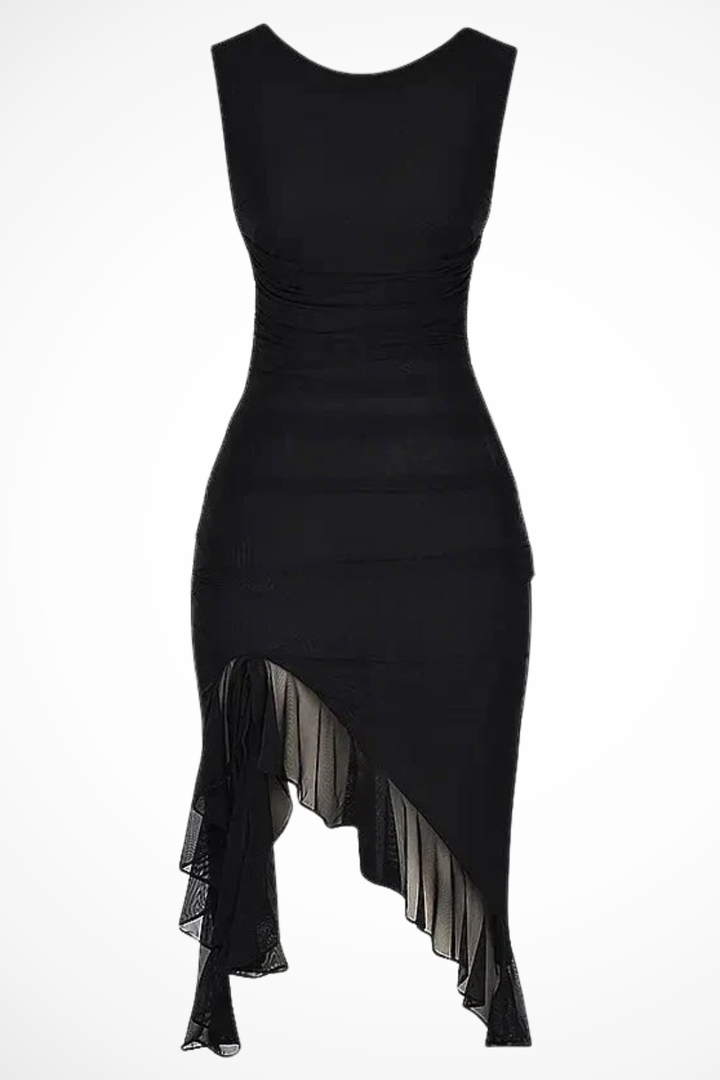 Siopie Women's Mesh Ruched Midi Dress