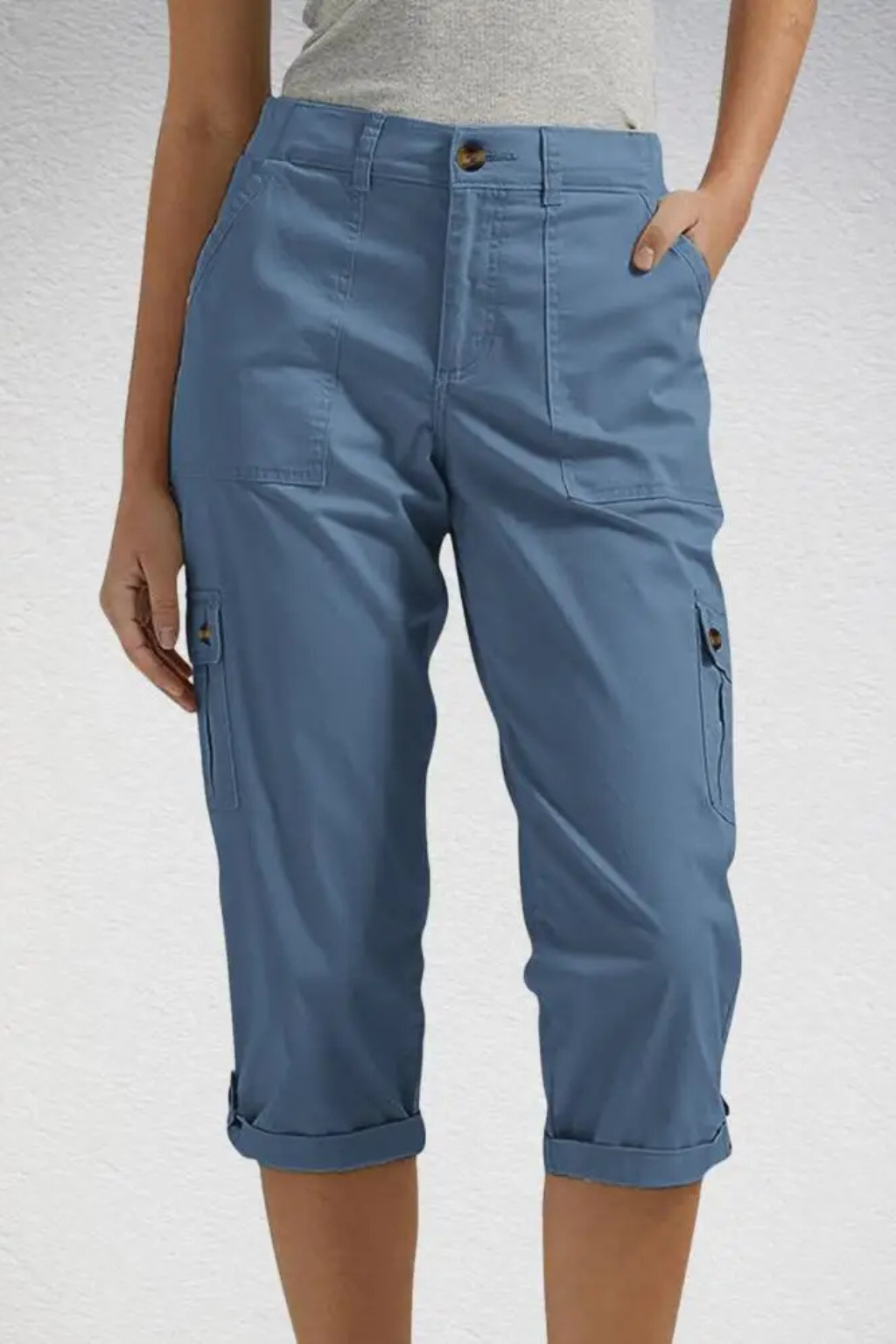 Siopie Women's Relaxed Cargo Cropped Trousers