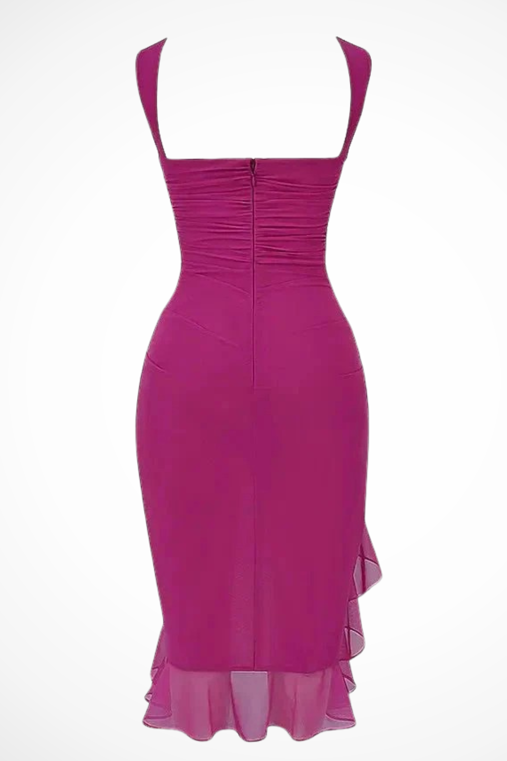 Siopie Women's Mesh Ruched Midi Dress