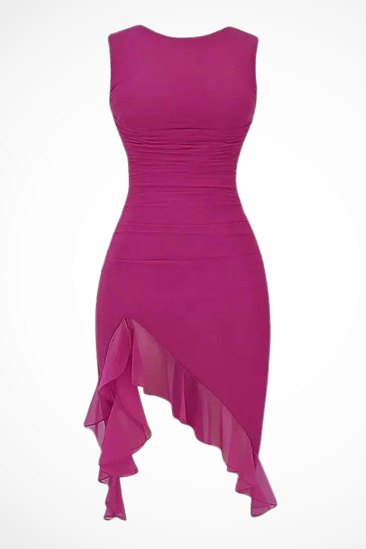 Siopie Women's Mesh Ruched Midi Dress