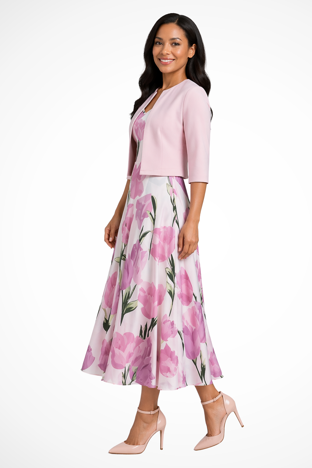 Siopie Women's Floral Maxi Dress & Jacket Set