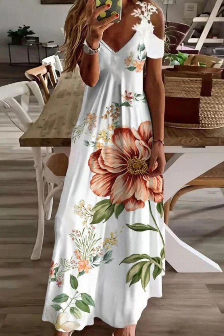 Womens Maxi Dress Floral Sleeveless Flowing