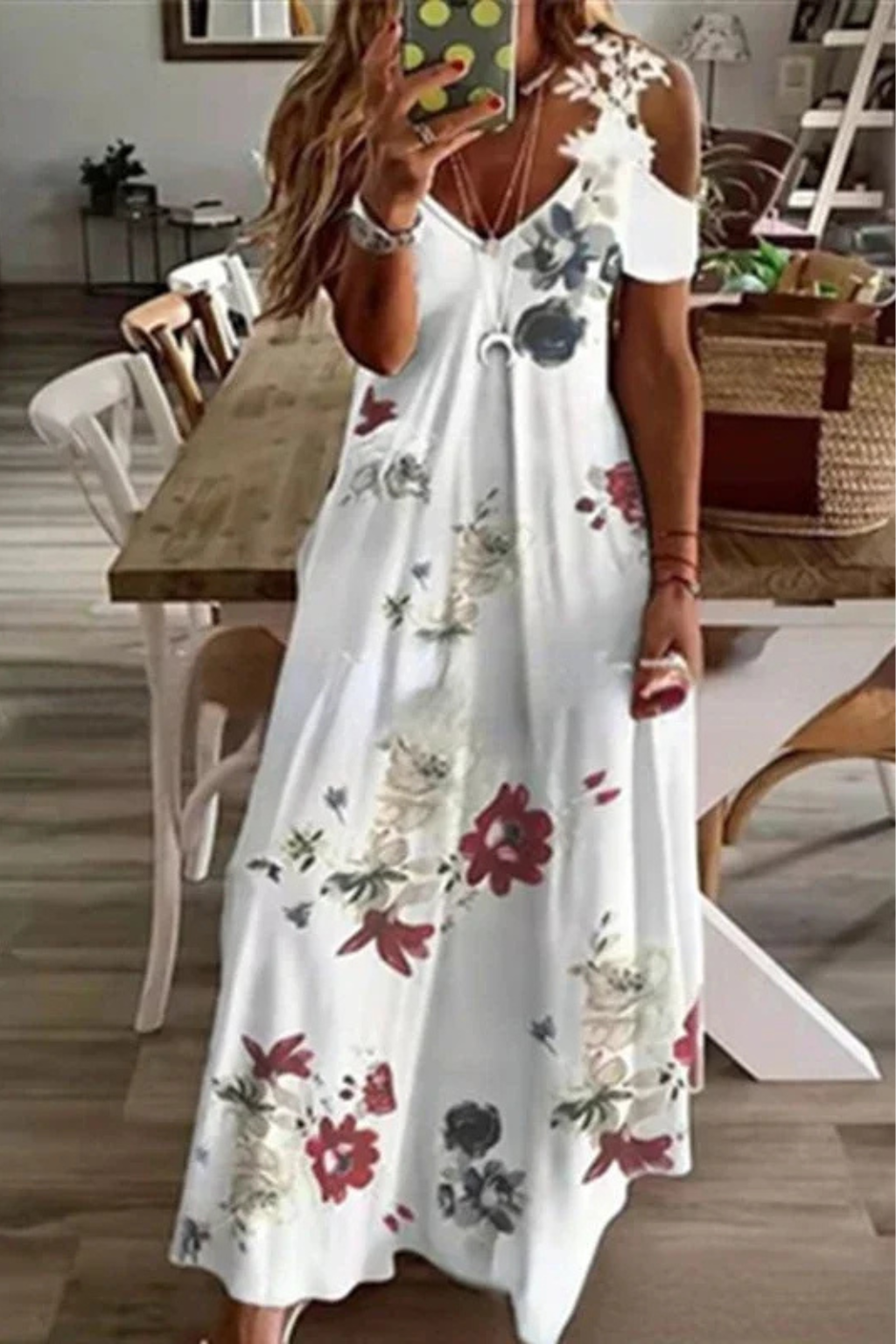 Womens Maxi Dress Floral Sleeveless Flowing