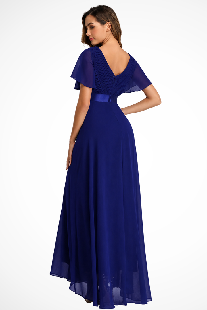 Siopie Women's Chiffon Flutter Sleeve V-Neck Maxi Dress