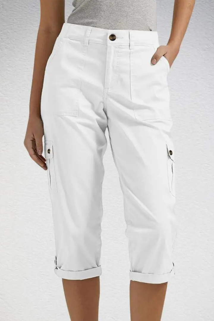 Siopie Women's Relaxed Cargo Cropped Trousers