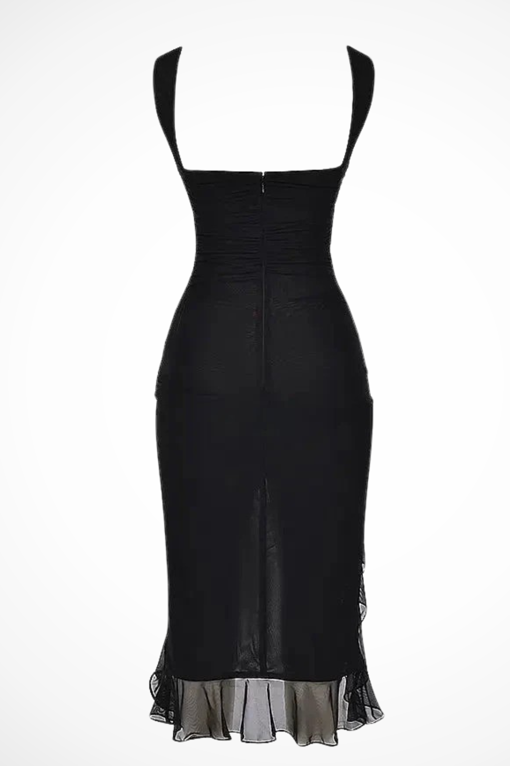 Siopie Women's Mesh Ruched Midi Dress
