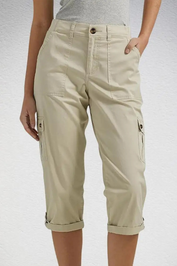 Siopie Women's Relaxed Cargo Cropped Trousers