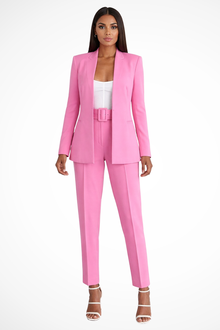 Womens Tailored Wide Leg Trousers Suit