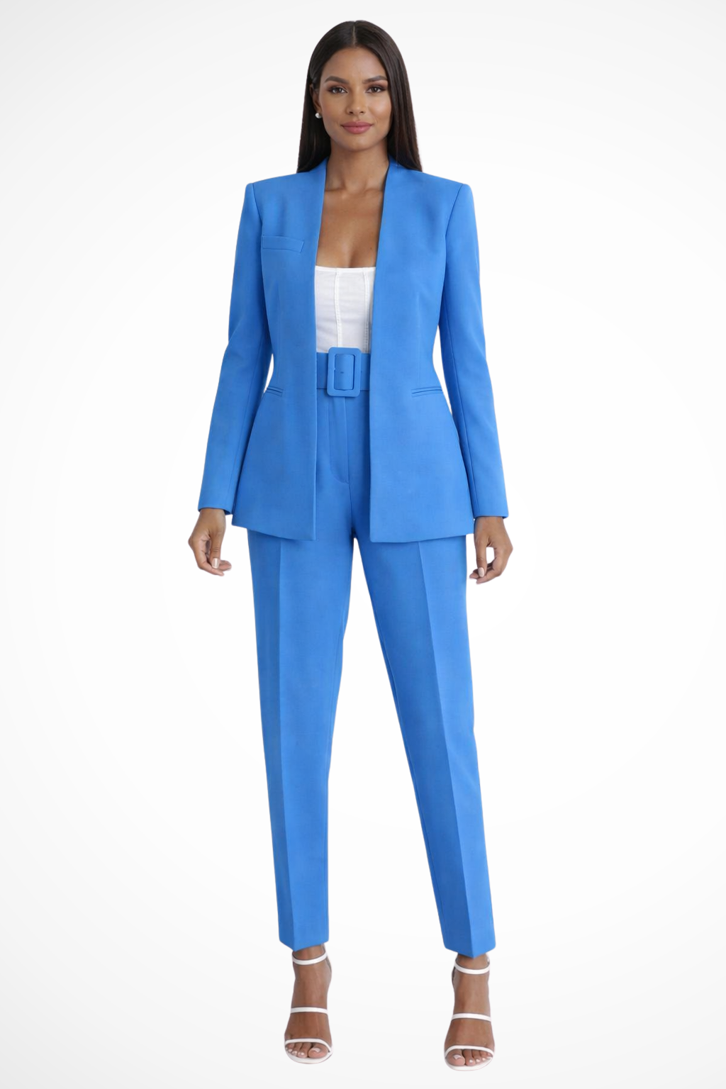 Womens Tailored Wide Leg Trousers Suit