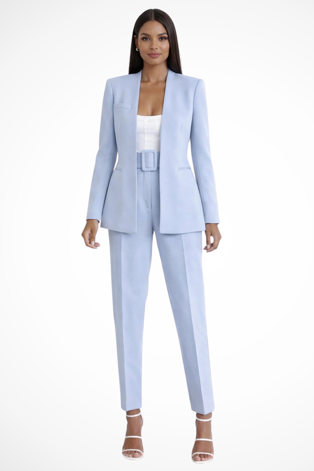 Womens Tailored Wide Leg Trousers Suit
