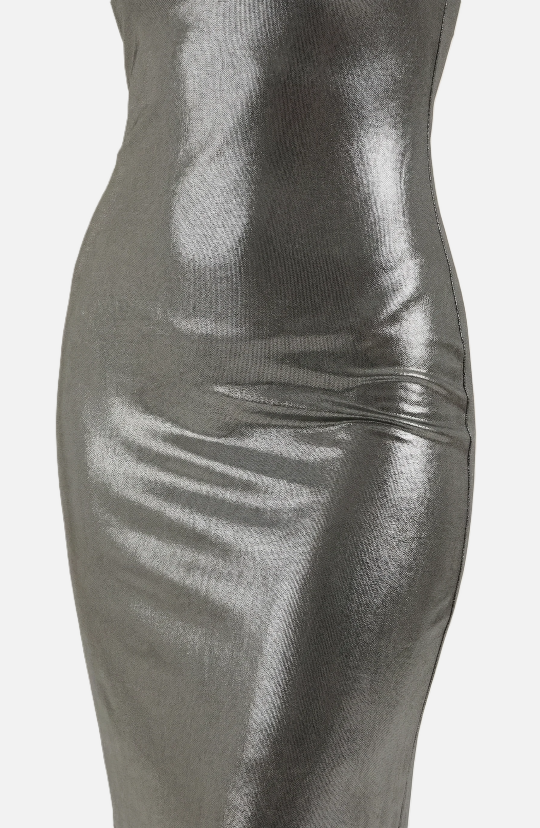 Womens Metallic Bodycon Maxi Dress with Spaghetti Straps