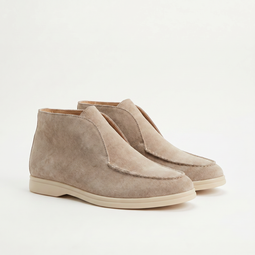 Men's Casual Leather Mid-Top Slip-On Loafers