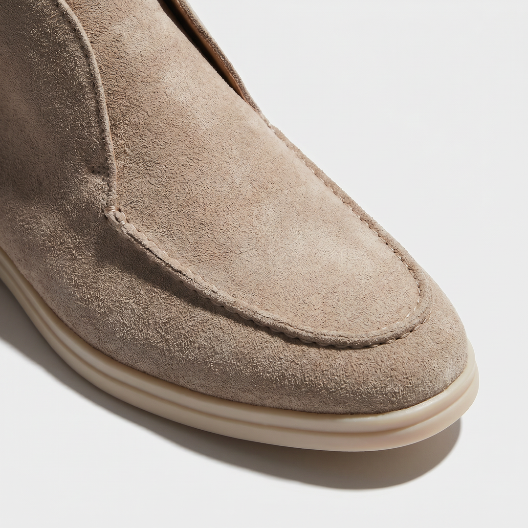 Men's Casual Leather Mid-Top Slip-On Loafers