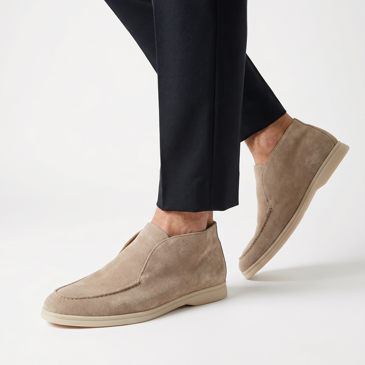Men's Casual Leather Mid-Top Slip-On Loafers