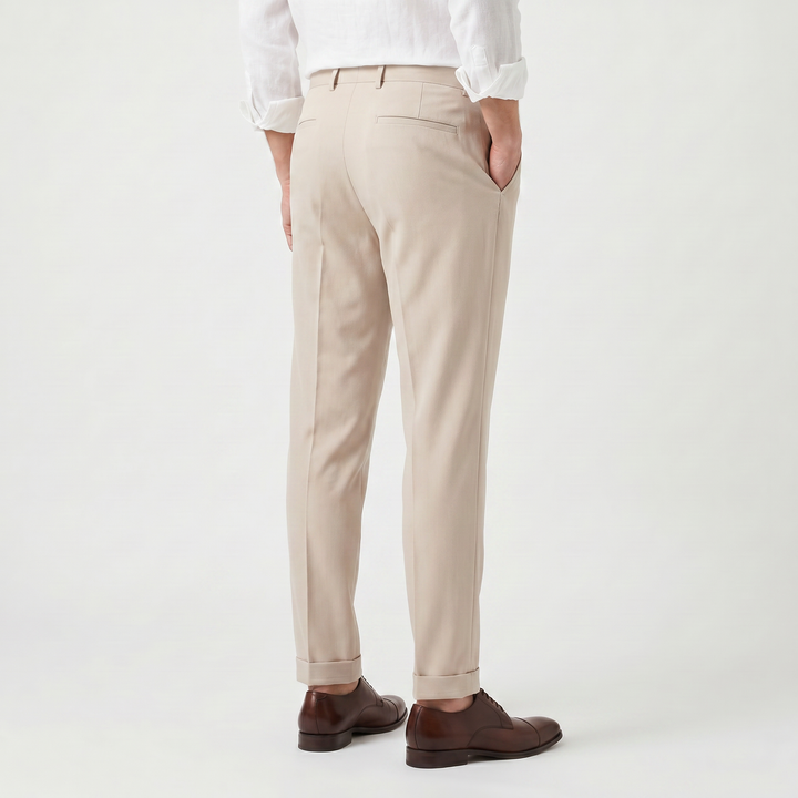 Men's Classic High-Rise Pleated Tapered Trousers