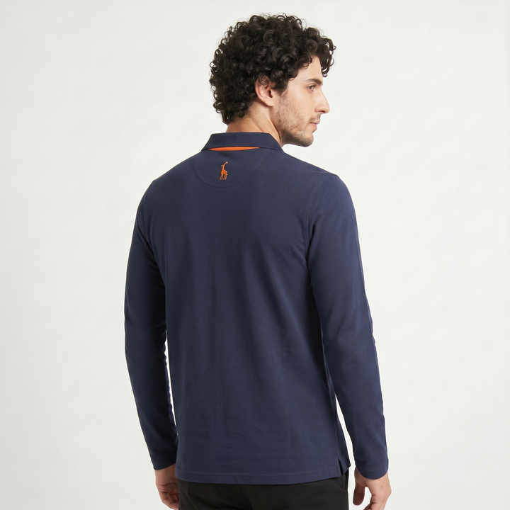 Men's Classic Cotton Long-Sleeve Polo Shirt