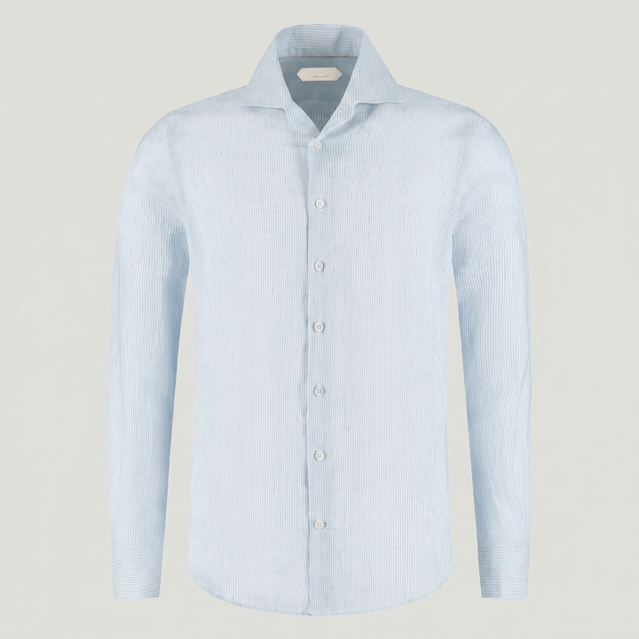 Men's Casual Cotton Long-Sleeve Striped Shirt