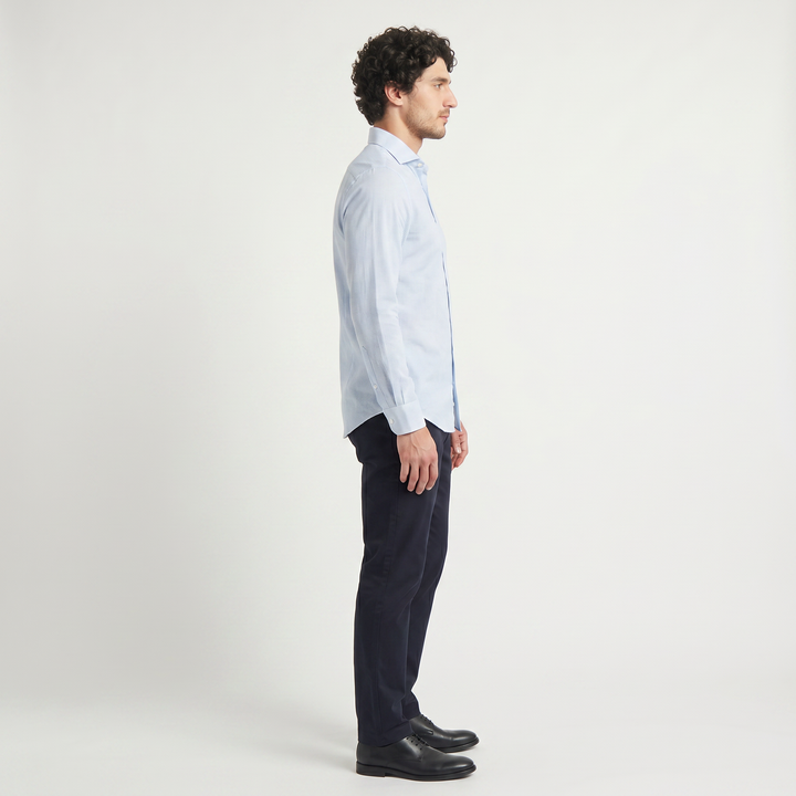Men's Casual Cotton Long-Sleeve Striped Shirt