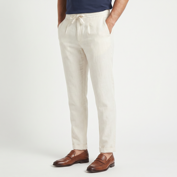 Men's Casual Linen Drawstring Trousers