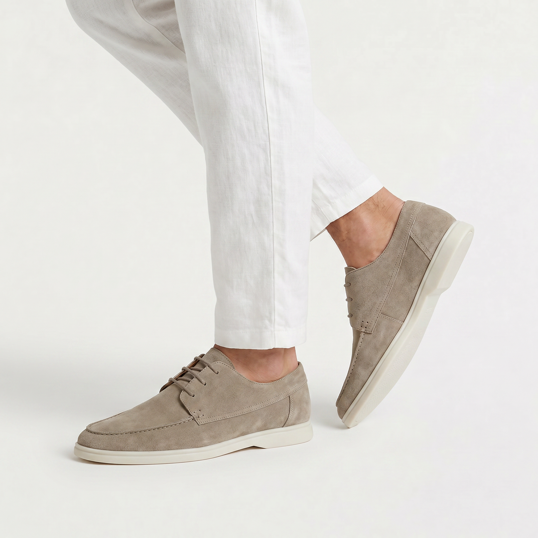 Men's Casual Leather Lace-Up Loafers