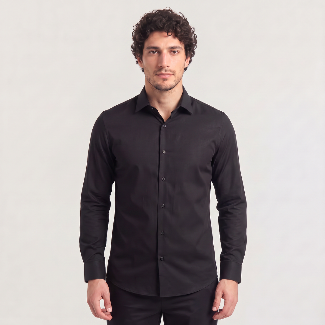 Men's Classic Slim-Fit Cotton Dress Shirt