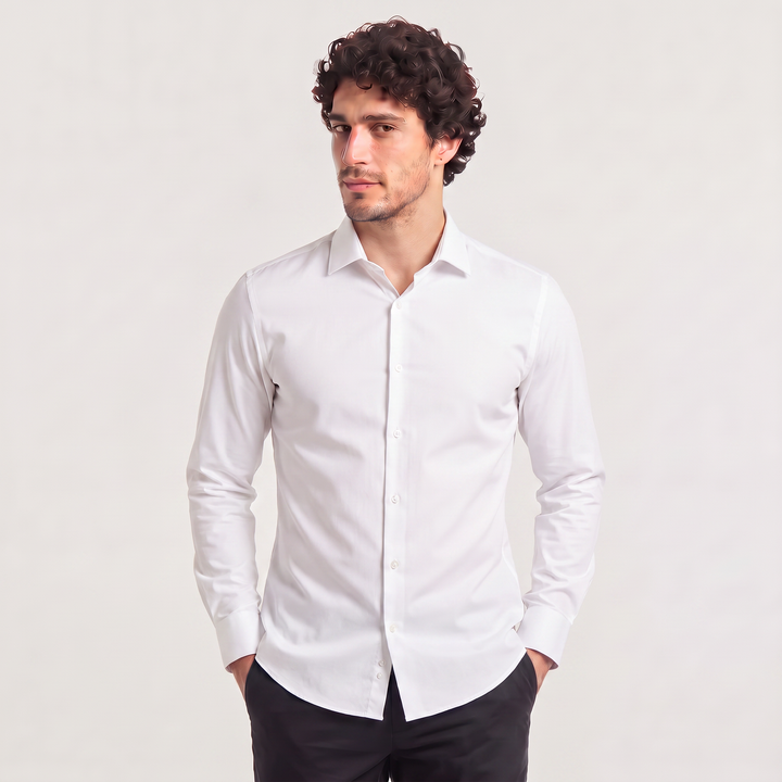 Men's Classic Slim-Fit Cotton Dress Shirt