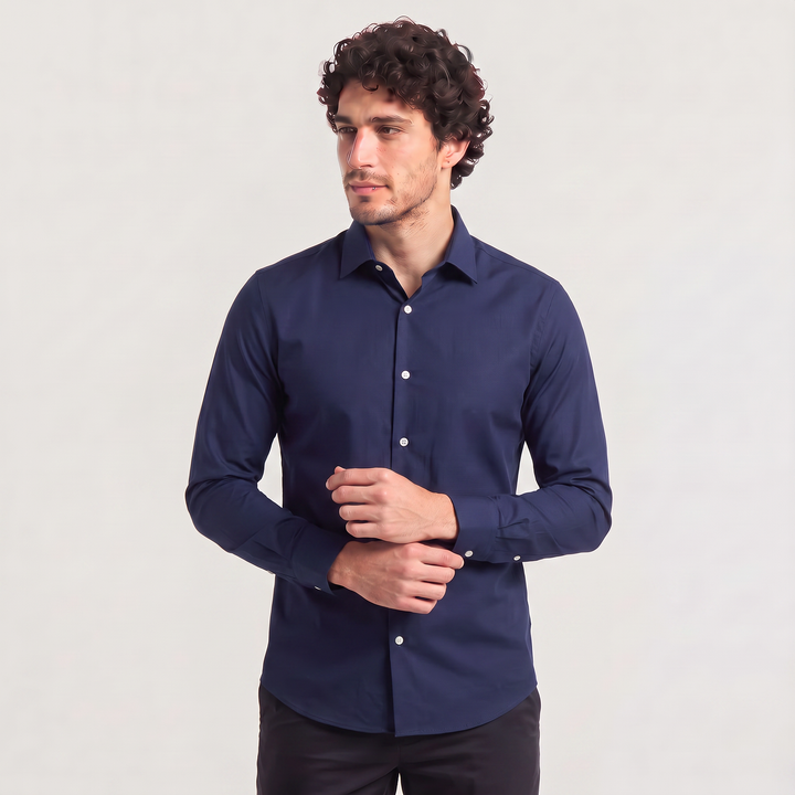 Men's Classic Slim-Fit Cotton Dress Shirt