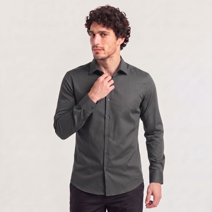 Men's Classic Slim-Fit Cotton Dress Shirt