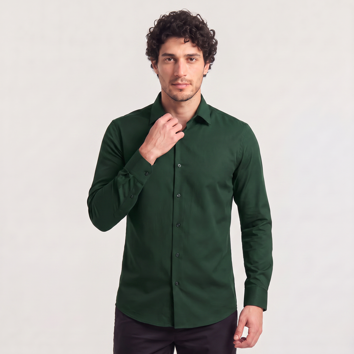 Men's Classic Slim-Fit Cotton Dress Shirt