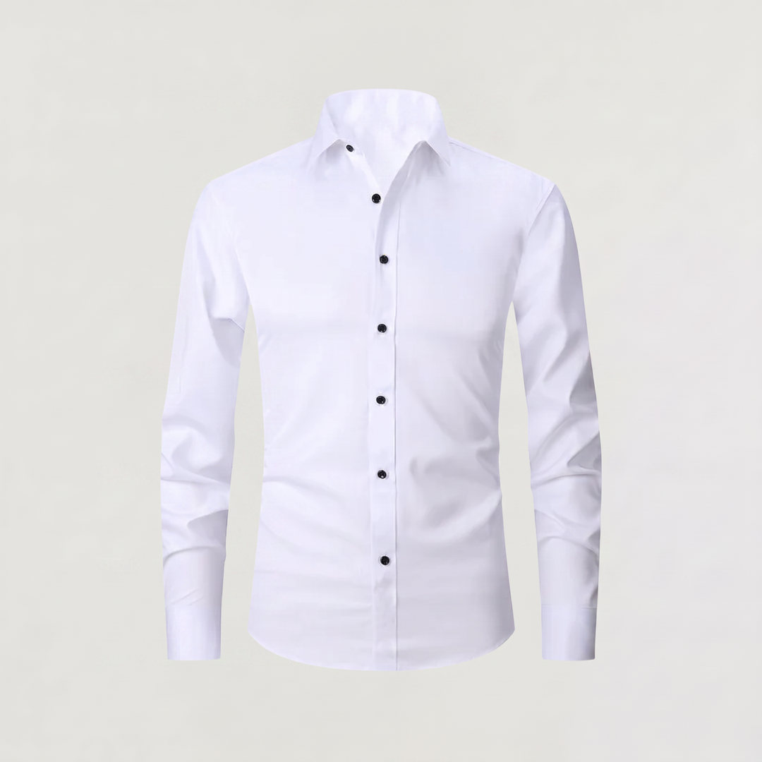 Men's Classic Slim-Fit Cotton Button-Up Dress Shirt